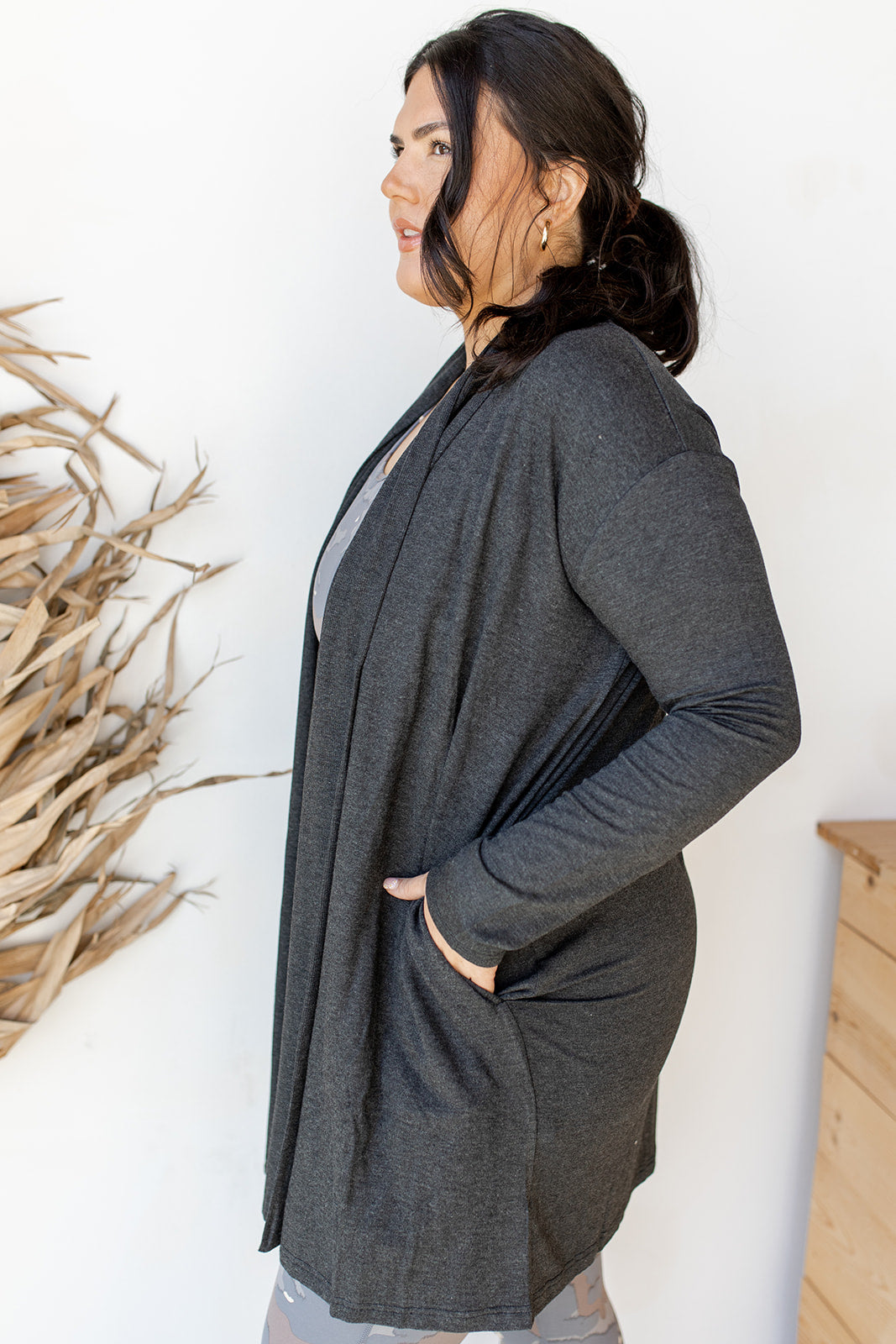 mode, longline open-front cardigan (extended)