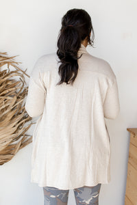 mode, longline open-front cardigan (extended)