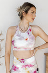 mode, watercolor floral sports bra