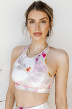 mode, watercolor floral sports bra