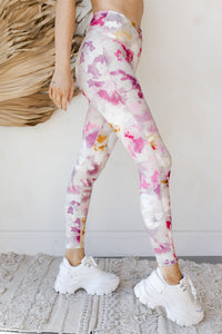 mode, watercolor floral highways leggings