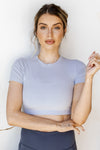 mode, micro-ribbed athleisure tee