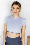 mode, micro-ribbed athleisure tee