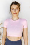mode, micro-ribbed athleisure tee