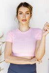 mode, micro-ribbed athleisure tee