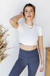 mode, micro-ribbed athleisure tee