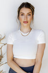 mode, micro-ribbed athleisure tee