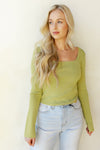 mode, square neck top