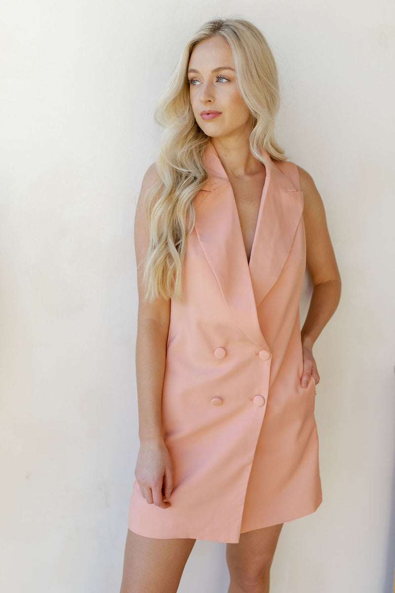 mode, sleeveless blazer dress
