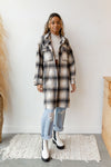 mode, plaid lovin long jacket