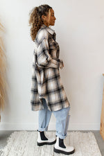 mode, plaid lovin long jacket