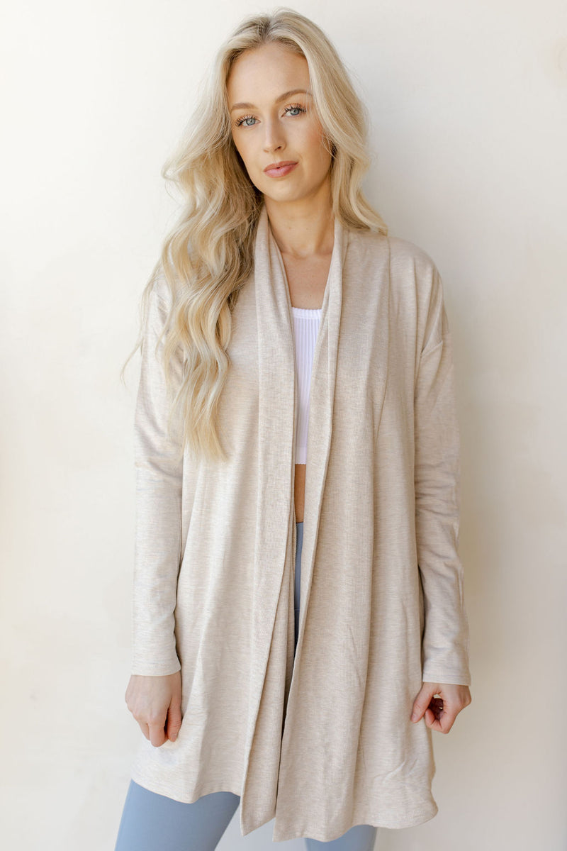 mode, open cardigan with back yoke