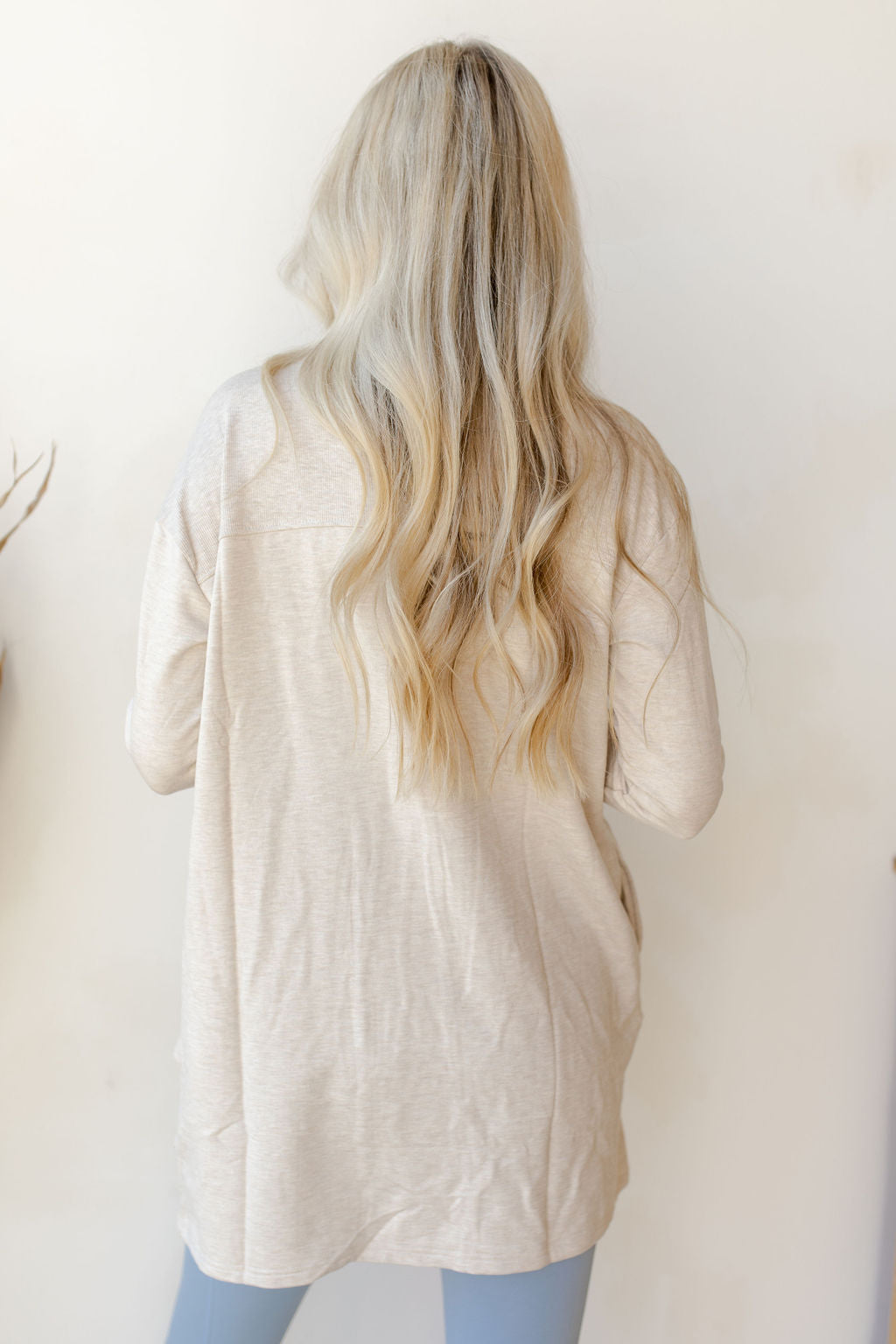 mode, open cardigan with back yoke