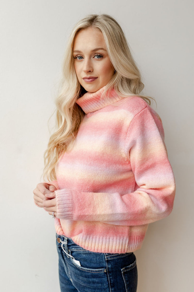 mode, shades of pink crop sweater