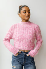 mode, fluff cable crop sweater