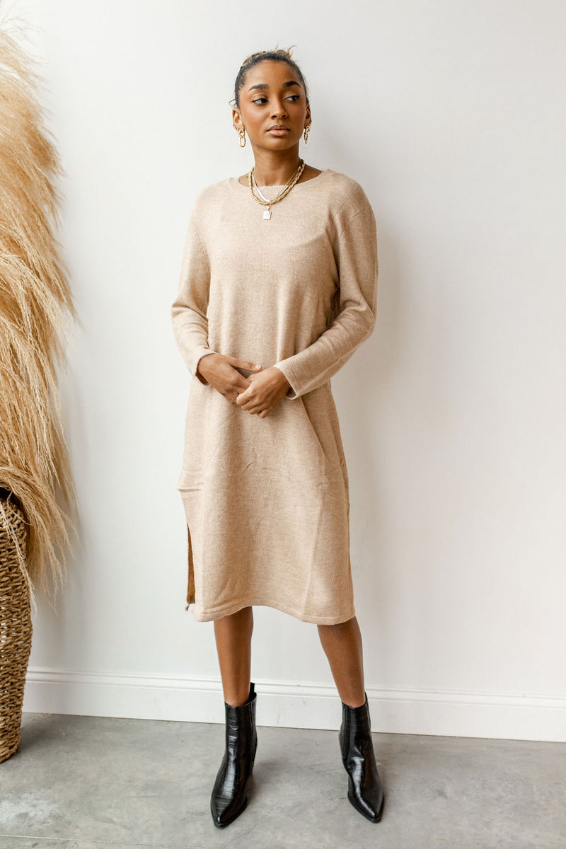 mode, stepping out sweater dress