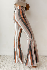 mode, peace denim flares
