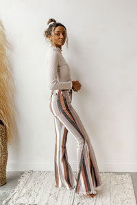 mode, peace denim flares