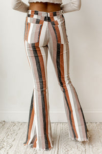 mode, peace denim flares