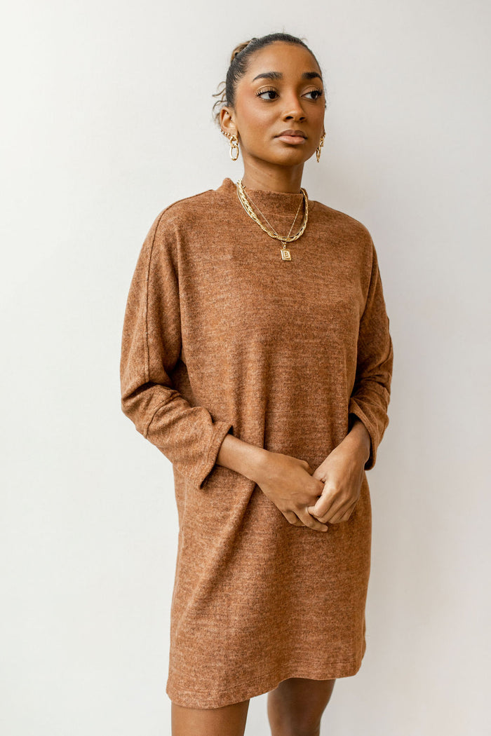 mode, hazelnut sweater dress