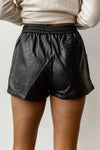 mode, drawstring leather shorts