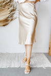 mode, gold rush midi skirt