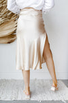 mode, gold rush midi skirt