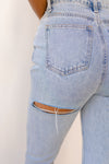 mode, back slash high rise denim