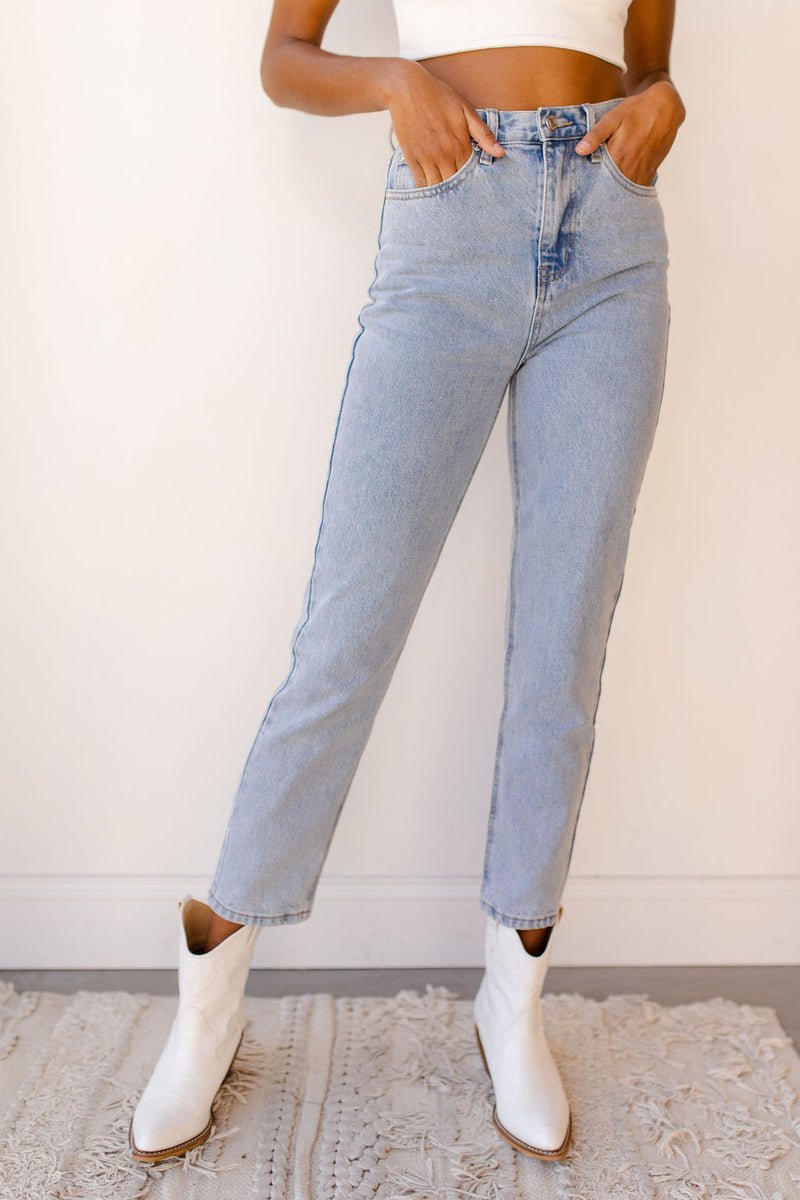 mode, back slash high rise denim