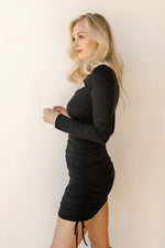 mode, peek a boo rouched dress
