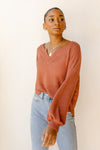 mode, warm + cozy waffle top