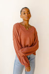 mode, warm + cozy waffle top
