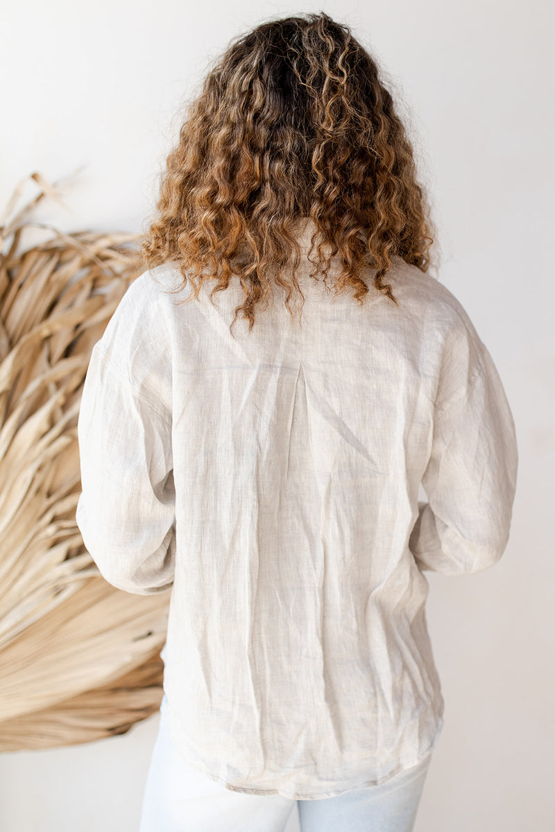 mode, you are worthy linen blouse