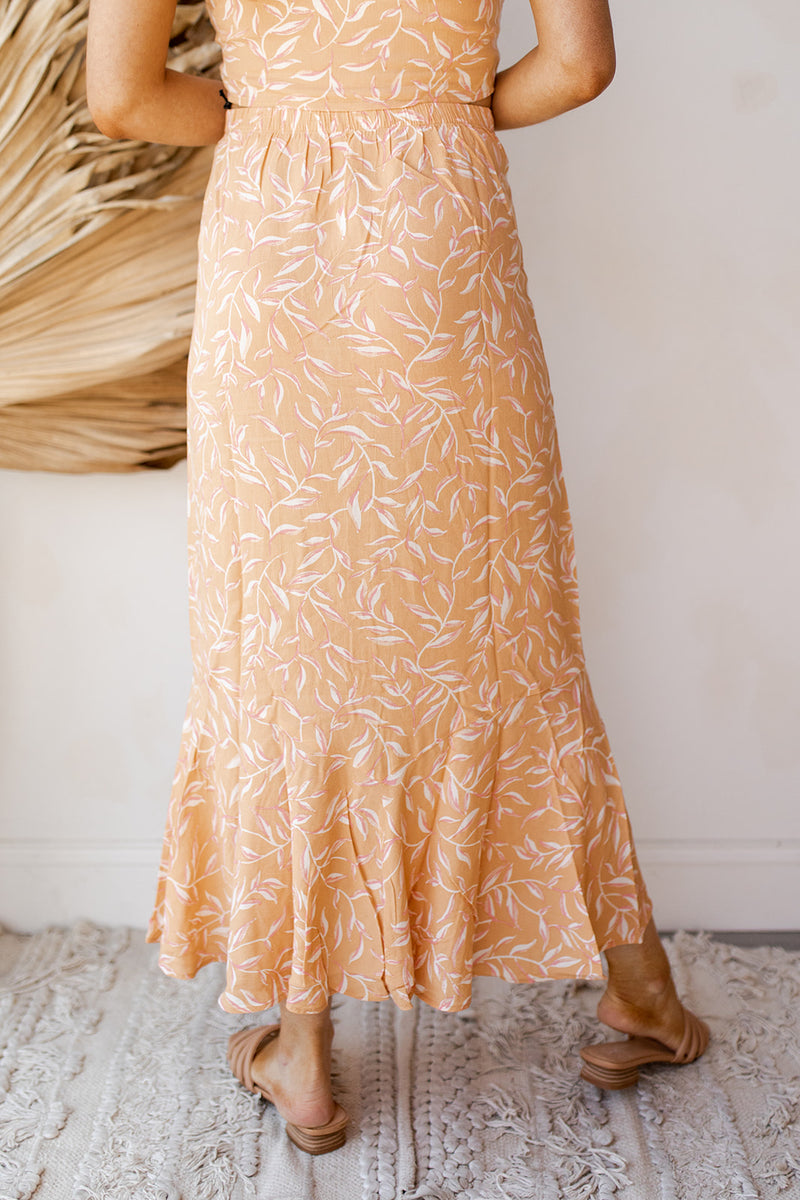 mode, reina woven maxi skirt