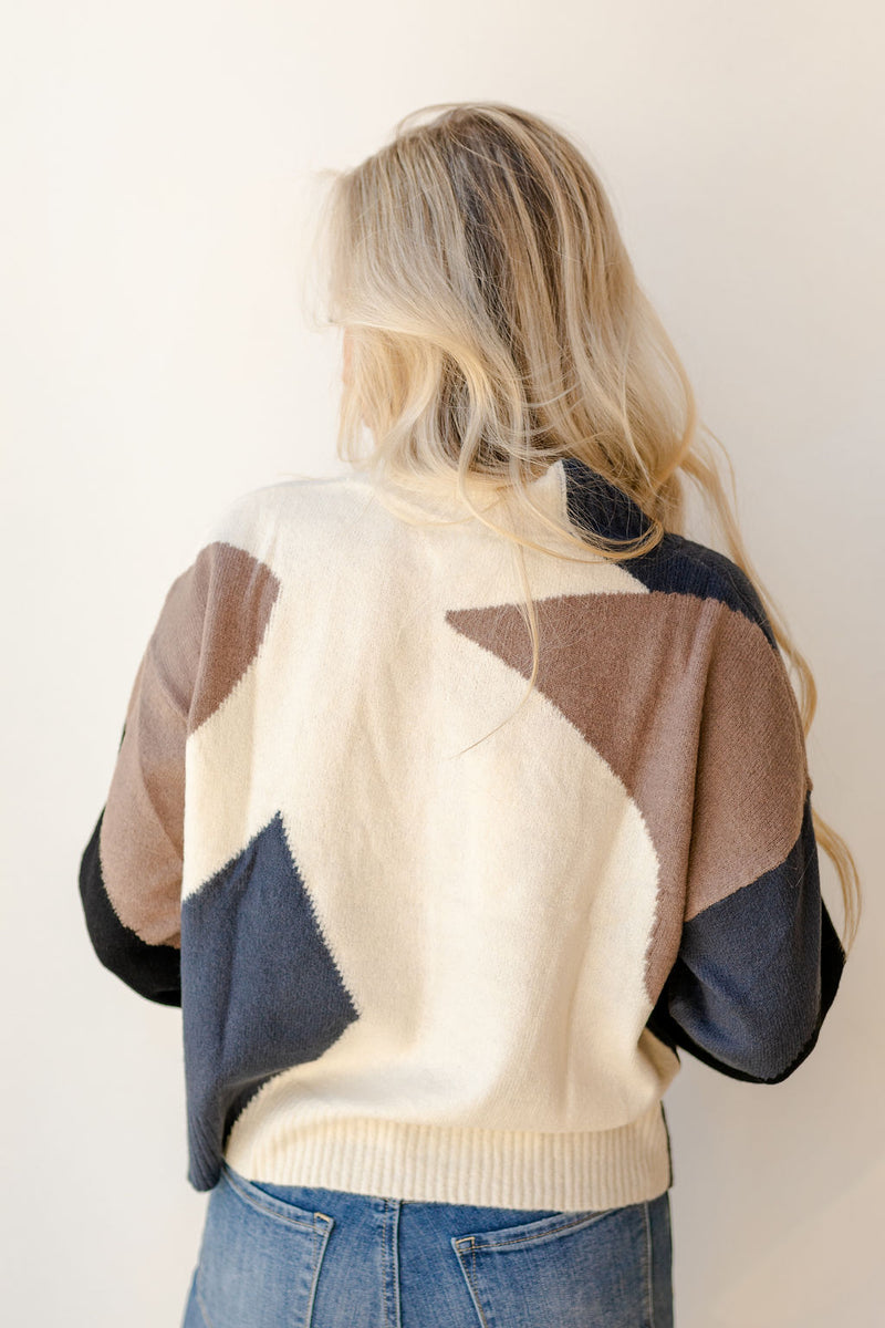 mode, heartbeat colorblock sweater