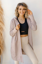 mode, fleece lined longline hoodie cardi