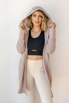 mode, fleece lined longline hoodie cardi