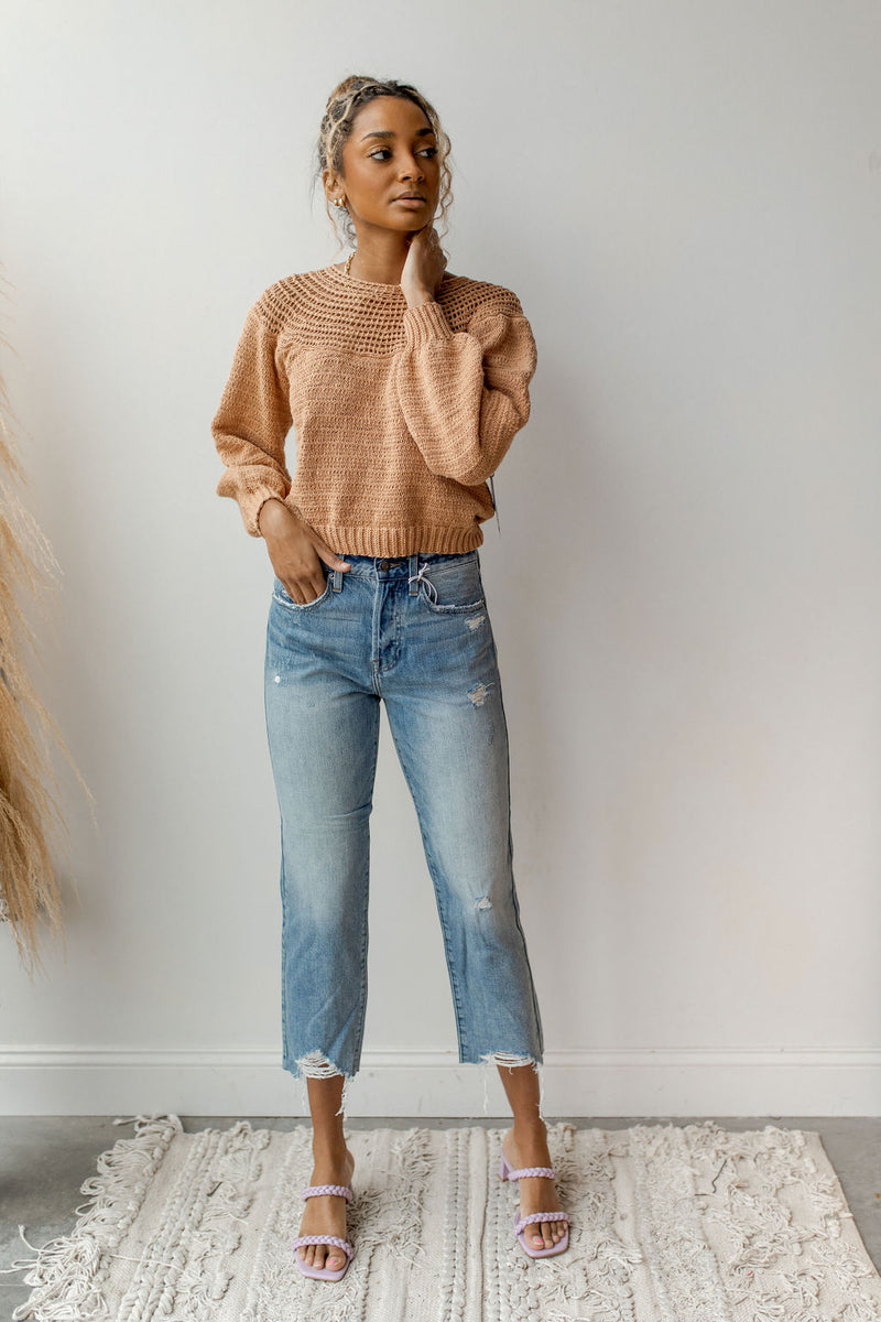 mode, stevie long sleeve knit sweater