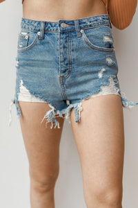 mode, main squeeze distressed shorts