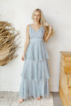 mode, maxi ruffled dress
