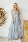 mode, maxi ruffled dress