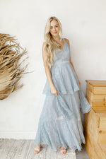 mode, maxi ruffled dress