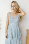 mode, maxi ruffled dress
