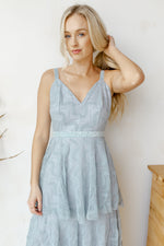 mode, maxi ruffled dress