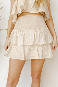 mode, hello gorgeous smocked skirt