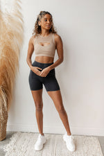mode, mesh racerback sports bra