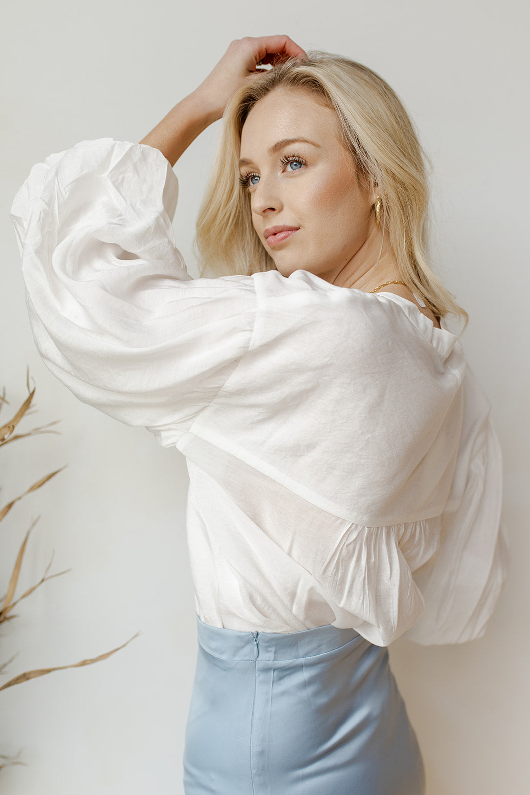 mode, diamond in the puff sleeve top