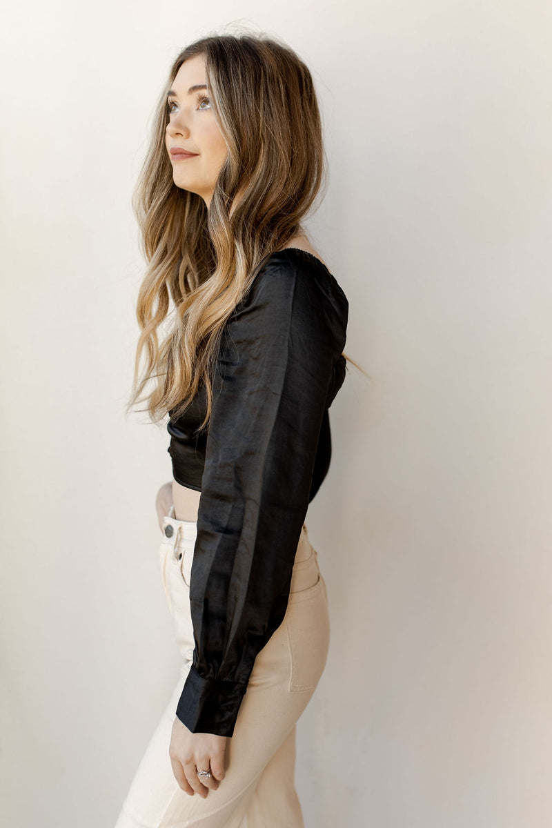 mode, lost in the midst satin blouse