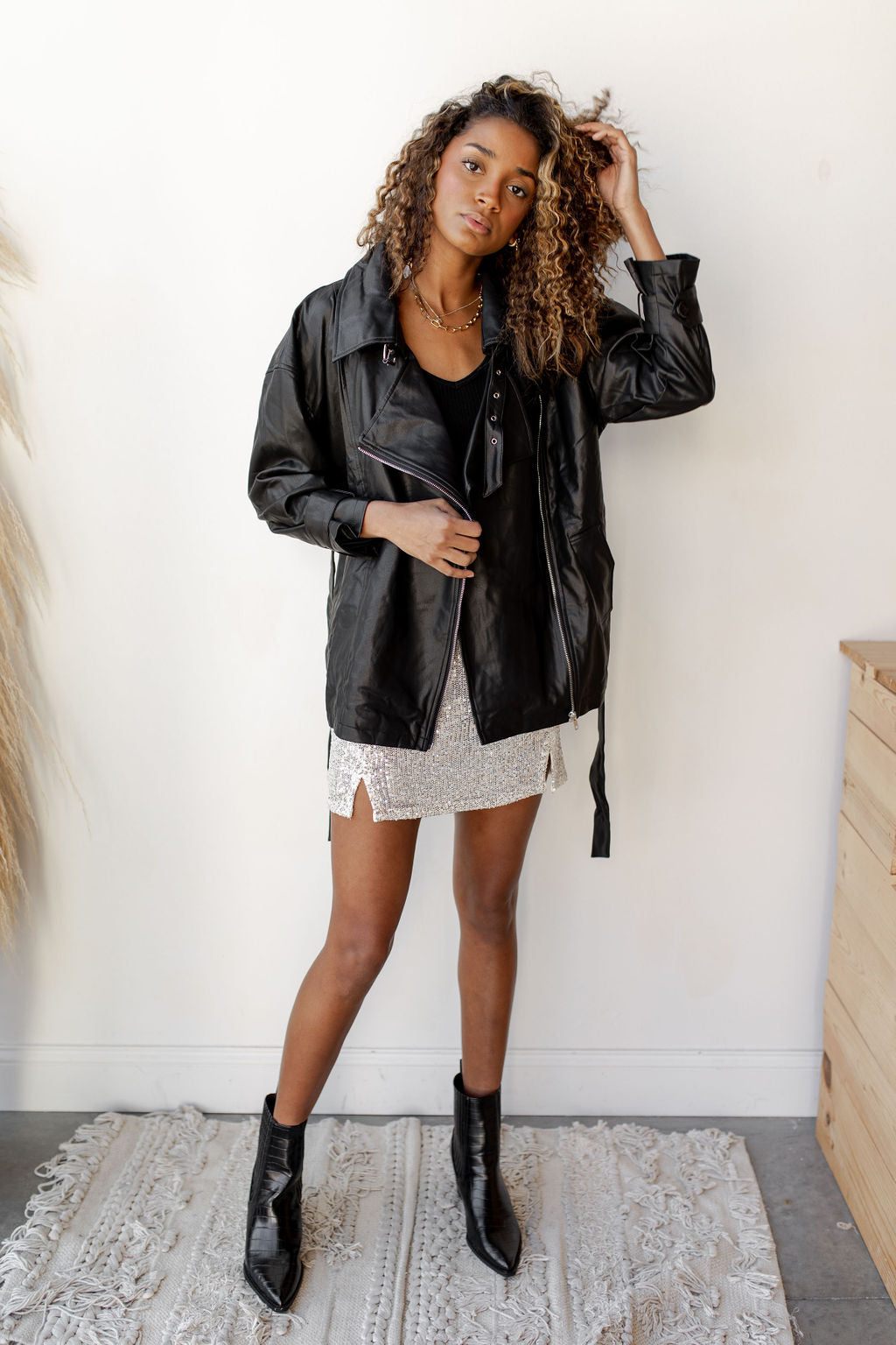 mode, heartbreaker oversized leather jacket