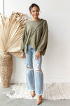 mode, over sized french terry pull over